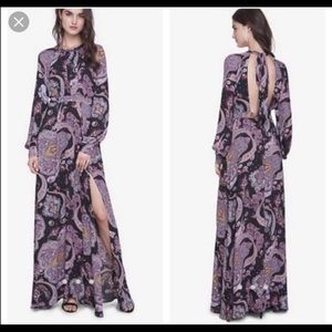 Express Paisley Long Sleeve Maxi Dress